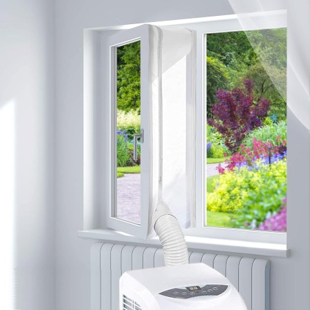 Sealed Window Air Conditioning 400 cm, Portable Air Conditioner Window Kit Double Zip, Blocks Hot Air, Easy Installation, for