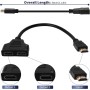 Jewan Adaptador Divisor HDMI, 1080P HDMI Macho a Doble Hembra, 1 a 2 Vías, Divisor de Cable para HDTV HD, Monitor y Proyectores,