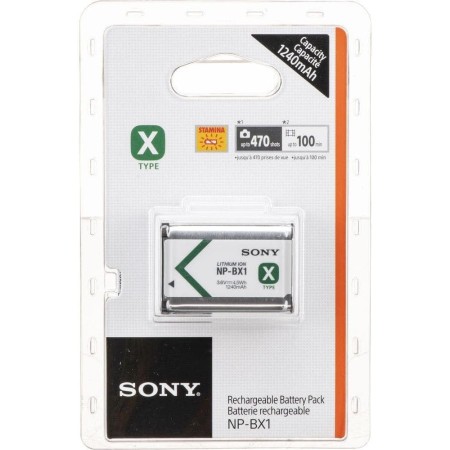 Sony NP-BX1 - Batería para Cámara de Fotos para DSC-RX100, DSC-RX1 (Li-ion 1240 mAh), Blanco