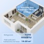 HOMCOM Portable Air Conditioner 9000BTU 1010W Cooler Fan Dehumidifier 38L/Day with LED Display Remote Control Timer for Room