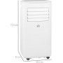 HOMCOM Portable Air Conditioner 9000BTU 1010W Cooler Fan Dehumidifier 38L/Day with LED Display Remote Control Timer for Room