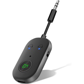 Adaptadores de Transmisor Bluetooth 5.3, Receptores de Transmisor Bluetooth 2 en 1 Admiten 2 Auriculares, Enchufe AUX de 3,5 mm,
