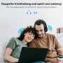 Adaptadores de Transmisor Bluetooth 5.3, Receptores de Transmisor Bluetooth 2 en 1 Admiten 2 Auriculares, Enchufe AUX de 3,5 mm,