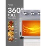 FOHERE Horno Freidora de Aire Caliente 23L, 1700W Freidora de Aire Caliente con 6 Accesorios y 100 Recetas, 80 a 230°C,