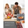 FOHERE Horno Freidora de Aire Caliente 23L, 1700W Freidora de Aire Caliente con 6 Accesorios y 100 Recetas, 80 a 230°C,
