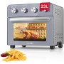 FOHERE Horno Freidora de Aire Caliente 23L, 1700W Freidora de Aire Caliente con 6 Accesorios y 100 Recetas, 80 a 230°C,
