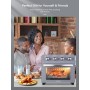 FOHERE Horno Freidora de Aire Caliente 23L, 1700W Freidora de Aire Caliente con 6 Accesorios y 100 Recetas, 80 a 230°C,