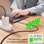 Cable USB C magnético AUFU 5A para Realme Huawei 100W Cable de carga r