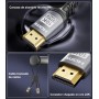 Sniokco 10K 8K Cable HDMI 2.1 48Gbps 3 Metros Certificado Cable HDMI® Ultra Alta Velocidad 0.01ms 4K 240Hz 165Hz 120Hz 8K 60Hz