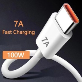 Cable USB tipo C de 7A y 100W, Cable de carga súper rápido para Huawei