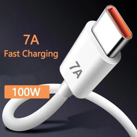 Cable USB tipo C de 7A y 100W, Cable de carga súper rápido para Huawei