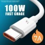 Cable USB tipo C de 7A y 100W, Cable de carga súper rápido para Huawei