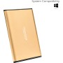 Disco Duro Externo 500GB - 2.5" USB 3.0 Ultrafino Diseño Metálico HDD Portátil para Mac, PC, Laptop, Ordenador, Xbox One, PS4,