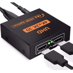 HDMI Splitter 1 en 2 salidas 4K 3D 1080P HDMI Distribuidor Adaptador 1 a 2 vías Caja Hub Cable para PS4, Xbox, LED, DVD,