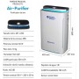 ANTICIMEX Air Purifier with HEPA Filter, CADR 500 m³/h, Quiet Below 62dB, Activated Carbon, Neutralizer and Odor Eliminator,