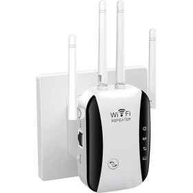 Repetidor WiFi, Amplificador señal WiFi,4 Antenas Externas, Amplificador WiFi 2.4GHz con Repertidor/Ap Modo y la función WPS,1
