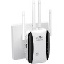 Repetidor WiFi, Amplificador señal WiFi,4 Antenas Externas, Amplificador WiFi 2.4GHz con Repertidor/Ap Modo y la función WPS,1
