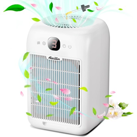 Aircillin Air Purifier for Allergies, CADR 180 m3/h, HEPA Filter Removes 99.97% Allergy Pollen Odor and Pet Dander, with