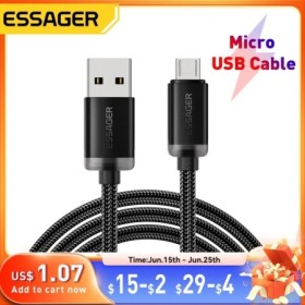 Essager Cable Micro USB 2A Cable USB de carga rápida para Xiaomi Realm