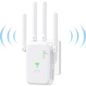 2025 Nuevo Repetidor WiFi, Amplificador Extensor WiFi con 2 Puertos ethernet, 4 Antenas, Modo Repetidor/Router/Ap, Extensor WiFi