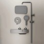 Pistola de latón de lujo, Sistema de ducha gris, LED inteligente panta