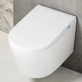 Tapa automática colgada en la pared, inodoro inteligente con tapa, Con