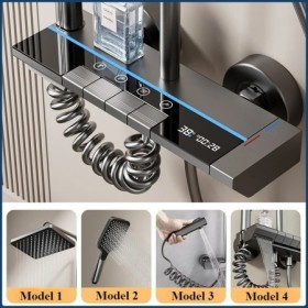 Llave de Piano para baño, salida de agua de 4 vías, juego de ducha de 