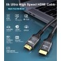 Adauxter Cable HDMI 2.1 10K 8K 2M, Certificado 48Gbps Ultra Alta Velocidad Cable HDMI con Ethernet 4K 240Hz 165Hz 120Hz 8K60Hz