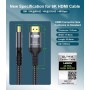 Adauxter Cable HDMI 2.1 10K 8K 2M, Certificado 48Gbps Ultra Alta Velocidad Cable HDMI con Ethernet 4K 240Hz 165Hz 120Hz 8K60Hz