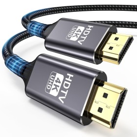 Gulemfy Cable HDMI 4K 2m, Cable HDMI 2.0 Alta Velocidad 18Gbps Nylon Trenzado 4K@60Hz, con Ethernet HDR ARC UHD 3D 1080P