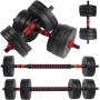unycos - Mancuernas AjustablesDiscos de Cemento | 10-40 kgcon Barra Recta de Conexión | Pesas Ergonómicas para Hombres y