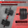 unycos - Mancuernas AjustablesDiscos de Cemento | 10-40 kgcon Barra Recta de Conexión | Pesas Ergonómicas para Hombres y