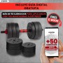 unycos - Mancuernas AjustablesDiscos de Cemento | 10-40 kgcon Barra Recta de Conexión | Pesas Ergonómicas para Hombres y