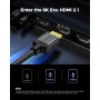 Silkland HDMI 2.1 Cable 10K 8K, 2m Certificado, PS5 4K@120Hz/144Hz, eARC HDR10 Dolby Atmos DTS:X HDCP2.3 para HDTV/Barras de