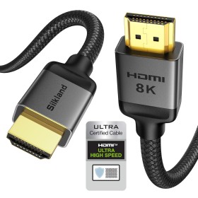 Silkland HDMI 2.1 Cable 10K 8K, 2m Certificado, PS5 4K@120Hz/144Hz, eARC HDR10 Dolby Atmos DTS:X HDCP2.3 para HDTV/Barras de