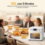 LLIVEKIT 26 L Oil-Free Air Fryer 1700 W, Mini Hot Air Oven with 14 Programmes for Adjustable Temperature Selection and Timer,