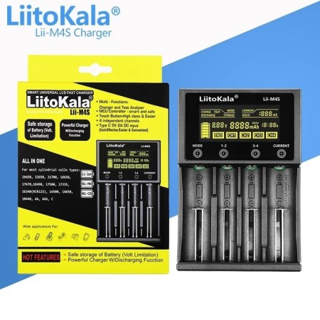 LiitoKala Lii-M4S Lii-M4 18650 cargador inteligente pantalla LCD para 