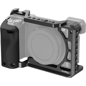 SMALLRIG Cage para Sony A6100, A6300, A6400, Jaula con Empuñadura de Silicona y Placa para Arca Incorporada - 3164B
