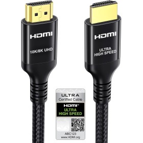 Etseinri 10K 8K Cable HDMI 2.1 1M, Certificado 48Gbps Ultra Alta Velocidad HDMI® Cable 4K 240Hz 165Hz 144Hz 120Hz 8K 60Hz 4:4:4