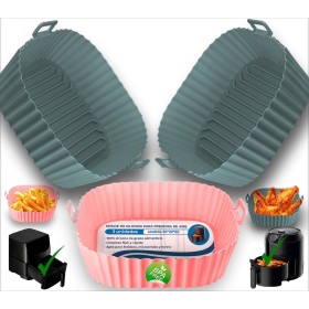 KRAPPS X3 Silicone Air Fryer Mold | Air Fryer Molds | Air Fryer Container | Airfryer Accessories | Air Fryer Tray | Silicone Air