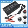 Cargador Lifepo4 de alta potencia, dispositivo de carga de 12v, 20a, 4