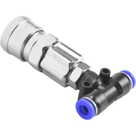 Conector de tanque de metal de tres vías con un diámetro de tubo de 6 mm, perfectamente adecuado para aplicaciones de camiones