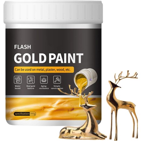Pintura de oro líquido, pintura de pan de oro 300 g Pintura de pan de oro que no se decolora con lámina de oro Suministros de