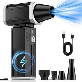 Electric Dust Blower, Compressed Air Duster Powerful Stepless Speed Adjustable 180000 RPM Large Capacity Battery Compressed Air