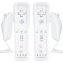 TechKen Pack de 2 Mandos para Wii con Muñequera,Wii Mando a Distancia Remote Controller para Wii con Motion Plus y Nunchuk