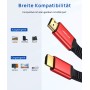 JSAUX Cable HDMI 2.0 3 Metros [4K @ 60Hz, 18Gbps] Plano Cable Ultra Alta Velocidad, Cable Soporte 3D HDR UHD 2160p 1080p