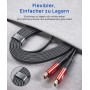 JSAUX Cable HDMI 2.0 3 Metros [4K @ 60Hz, 18Gbps] Plano Cable Ultra Alta Velocidad, Cable Soporte 3D HDR UHD 2160p 1080p