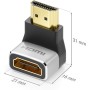 deleyCON 2 Piezas Adaptador HDMI Conector de Acoplamiento Ángulo de 270° 8K@60Hz / 4K@120Hz UHD Aluminio HDMI 2.1 ARC HDR10+