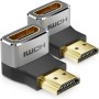 deleyCON 2 Piezas Adaptador HDMI Conector de Acoplamiento Ángulo de 270° 8K@60Hz / 4K@120Hz UHD Aluminio HDMI 2.1 ARC HDR10+