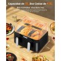 YASHE Air Fryer with Dual Compartment, 9L Dual Air Fryer with SYNC Function, 8 in 1 Cooking Presets Touch Screen Air Fryer, Fast
